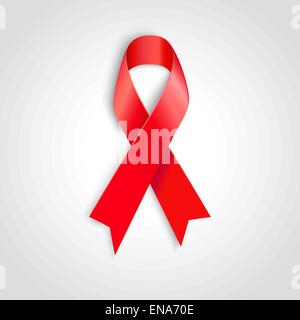 AIDS illustrazione vettoriale aids awareness nastro rosso su sfondo bianco. consapevolezza nastro rosso su sfondo bianco. Illustrazione Vettoriale