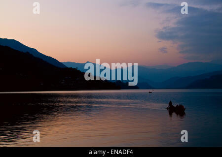 Lago Phewa, Pokhara, Nepal Foto Stock