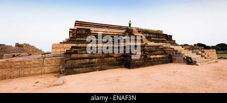 Mahanavami Dibba al Royal Enclosure, Hampi. Foto Stock