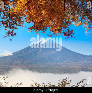 Mt. Fuji con i colori dell'Autunno in Giappone per adv o altri usi Foto Stock