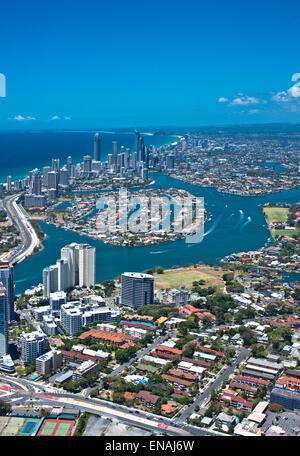 Surfers Paradise Gold Coast di Queensland Australia vista aerea guardando verso sud Foto Stock