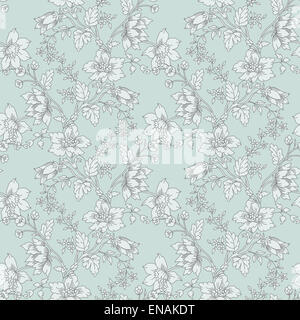 Abstract vintage seamless pattern di damasco con fiore Foto Stock