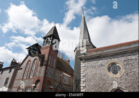 San Michele in Lewes Chiesa, High Street, Lewes, East Sussex, Regno Unito Foto Stock