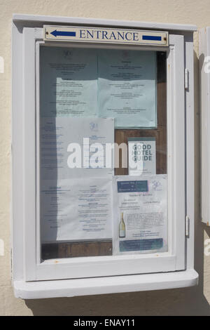 Il ristorante,36,sul quay, menu,ristoranti,hotel,emsworth,bacheca Foto Stock