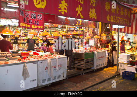 Mercato dh Causeway Bay Hong Kong Chinese street market store negozio tradizionale Notte di Cina Foto Stock