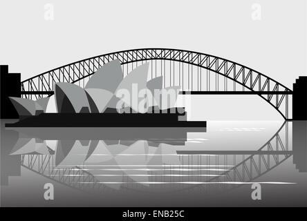 Sydney Harbour Bridge - vettore Illustrazione Vettoriale