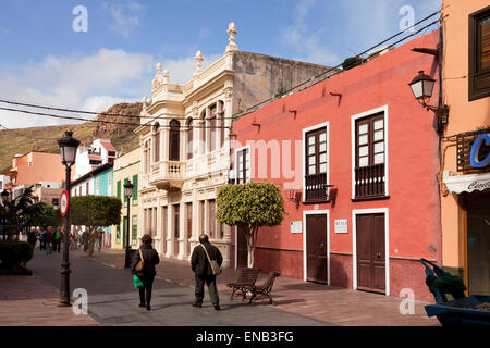 Zona pedonale di Calle Real, isola capitale San Sebastian de La Gomera, La Gomera, isole Canarie, Spagna, Europa Foto Stock