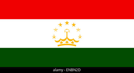 Bandiera nazionale della Repubblica di Tagikistan. Foto Stock