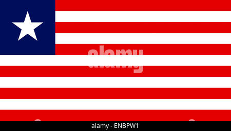Bandiera nazionale della Repubblica della Liberia. Foto Stock