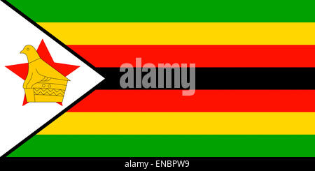 Bandiera nazionale della Repubblica dello Zimbabwe. Foto Stock
