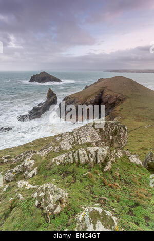 Le groppe Cornwall Inghilterra regno unito al tramonto sulla costa il percorso Foto Stock