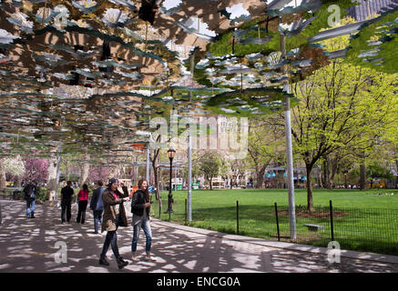 Fata Morgana, un pubblico installazione d arte in Madison Square Park, creato da Teresita Fernandez Foto Stock