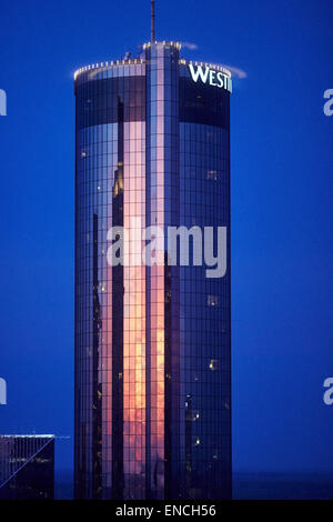 'Centro città Atlanta in Georga USA Il Westin Peachtree Plaza, Atlanta è un albergo grattacielo su Peachtree Street nel centro di Atlant Foto Stock
