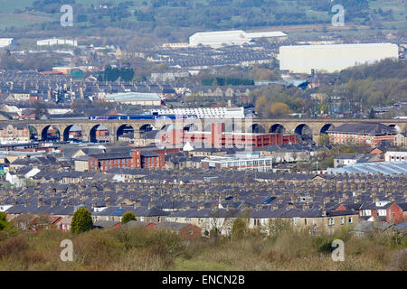 Vista su Accrington in Lancashire Foto Stock