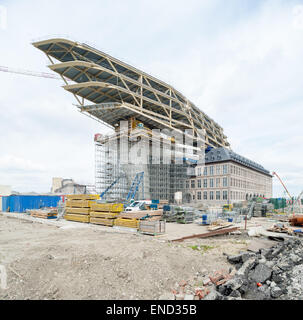 Belgio, Anversa, Nieuw havenhuis Progettato da Zaha Hadid in costruzione Foto Stock