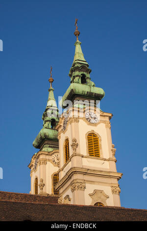 Twin-turrito chiesa di St Anne, Budapest, Ungheria Foto Stock