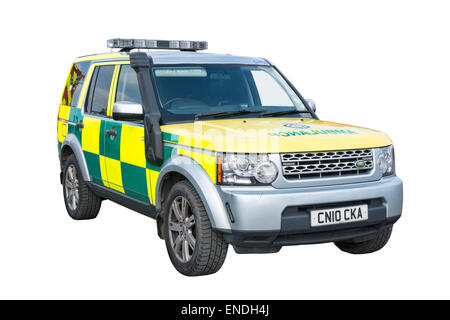 Un taglio al di fuori di un Wiltshire NHS Trust paramedico Landrover ambulanza Foto Stock