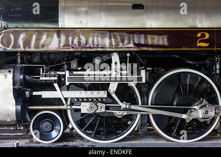 Immagine astratta di locomotiva 2860, il Royal Hudson, a Squamish Railway Museum Foto Stock