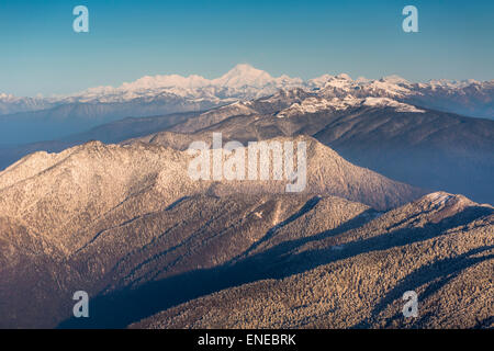 L'Himalaya dall'aria oltre il Bhutan, Asia Foto Stock