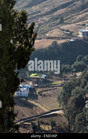 Rukubji, Wangdue Phodrang, Western Bhutan - Asia Foto Stock