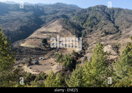 Campagna vicino Rukubji, Wangdue Phodrang, Western Bhutan - Asia Foto Stock