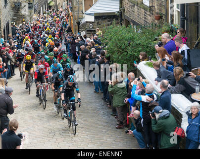 Lars Petter Nordhaug in blu chiaro leader di jersey e di Team Sky Foto Stock