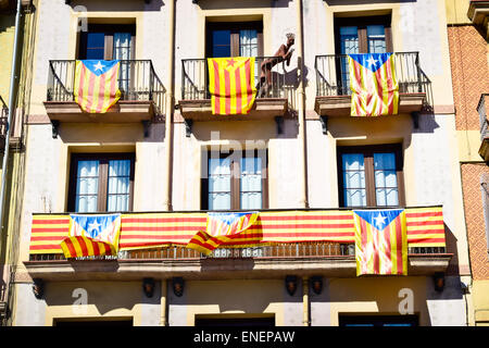 Indipendenza Catalana bandiere. Barcellona, in Catalogna, Spagna. Foto Stock