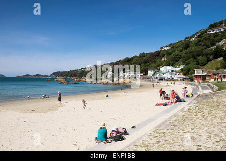 Spiaggia di Baia di scorching, Wellington, Nuova Zelanda. Foto Stock