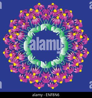 Abstract motivo floreale di forma circolare Illustrazione Vettoriale