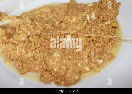 Uova strapazzate con salsa di pomodoro e formaggio Foto Stock