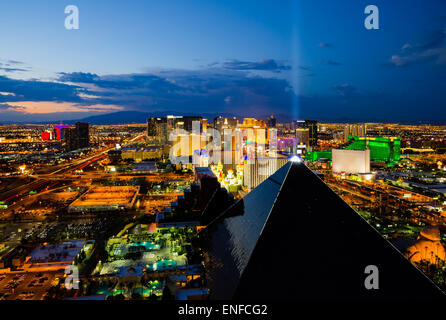 Una veduta aerea della Strip di Las Vegas Foto Stock