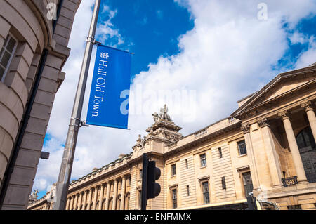 Scafo Città Vecchia segnaletica banner a Kingston upon Hull REGNO UNITO Foto Stock