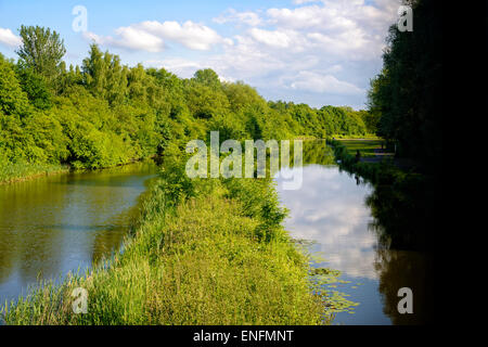 Due dei primi canali nel Regno Unito: il Sankey Canal e il Sankey Brook Navigation Foto Stock