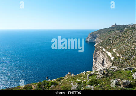 Le scogliere di Dingli Cliffs sulla costa sud occidentale, Malta Foto Stock