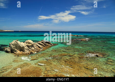 Costa rocciosa di Cala Rajada, Mallorca Foto Stock