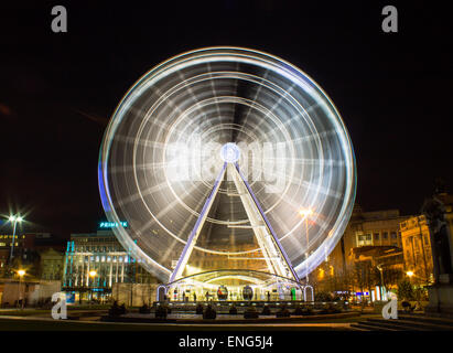 Grande Ruota panoramica nel centro di Manchester, Regno Unito Foto Stock