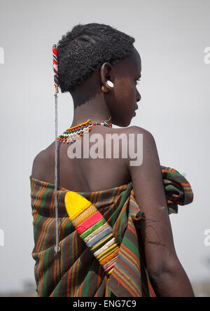 Tribù Rendille Boy, Lago Turkana, Loiyangalani, Kenya Foto Stock