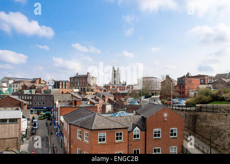 Paesaggio urbano in città mercato di Stockport, Regno Unito. Foto Stock