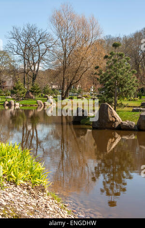 Primavera nel giardino giapponese Foto Stock