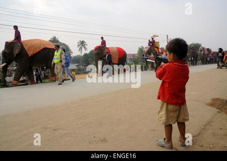 Lao Elephant Festival Sanyabouri Foto Stock