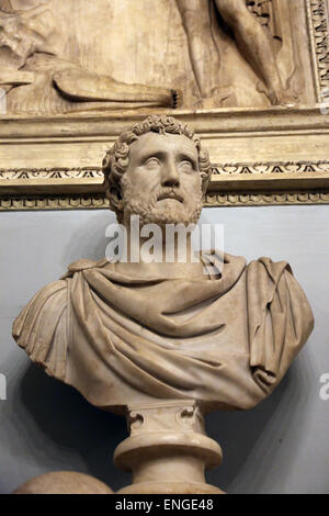 Busto di imperatore romano Antonino Pio (86-161AD). Noto anche come Antonino. Nerva-Antonine dinastia. Musei Capitolini. Roma. Foto Stock