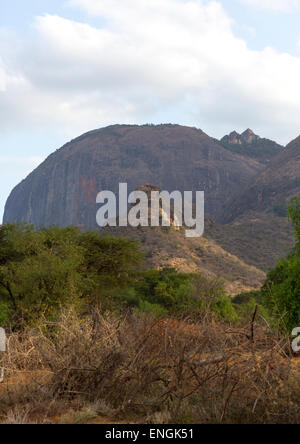 Ndoto Montagne Paesaggio, distretto di Marsabit, Ngurunit, Kenya Foto Stock