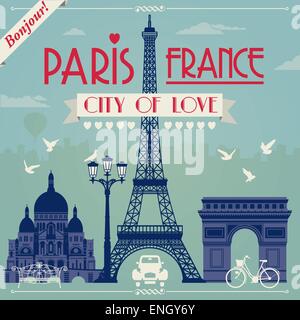 Set di vettore di parigi Illustrazione Vettoriale