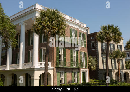 Il William Roper e William Ravenel case sulla batteria est nella Storica Charleston, Sc. Foto Stock