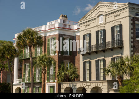 Il William Ravenel e William Roper case sulla batteria est nella Storica Charleston, Sc. Foto Stock