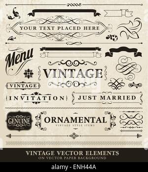 Vector vintage elementi di stile Illustrazione Vettoriale