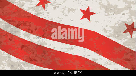 La Washington DC indicatore di stato di colore rosso e bianco con grunge Foto Stock