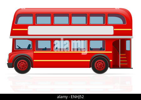 London bus rosso illustrazione isolati su sfondo bianco Foto Stock