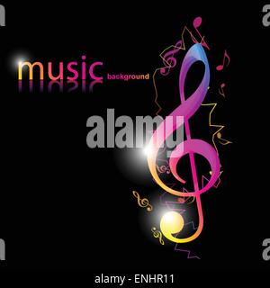 Tema musicale eps10 design elegante su sfondo scuro Illustrazione Vettoriale