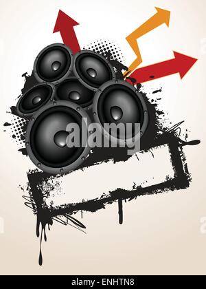 Altoparlante Vector grunge arte Illustrazione Vettoriale
